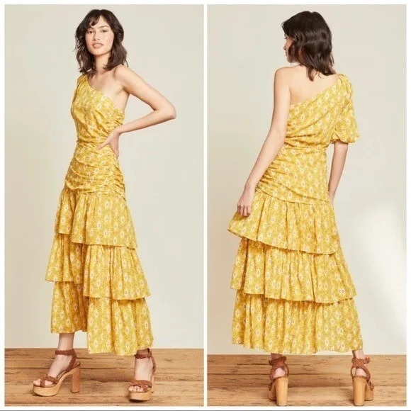 Veronica Beard Virginia Yellow Maxi Dress